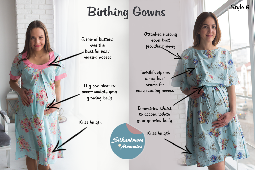 Light Blue Birthing Gowns 
