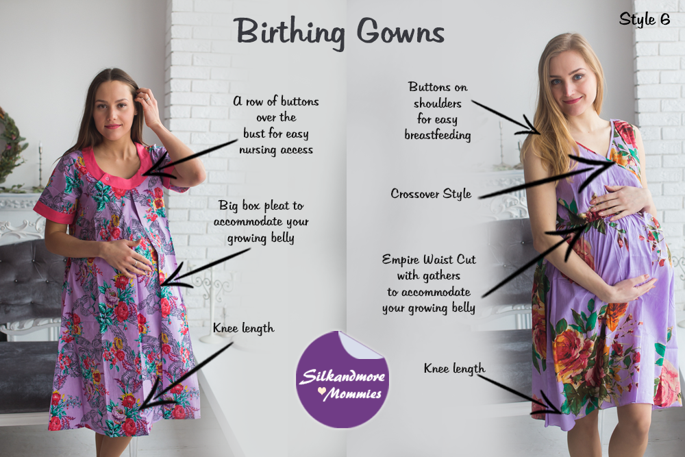 Lavender Floral Birthing Gowns