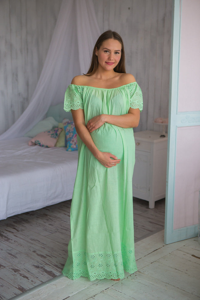 Mommies in Eyelet Night Gowns 