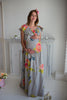 Mommies in Silver Floral Maxi Dresses
