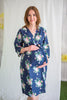 Mommies in Navy Blue Floral Robes
