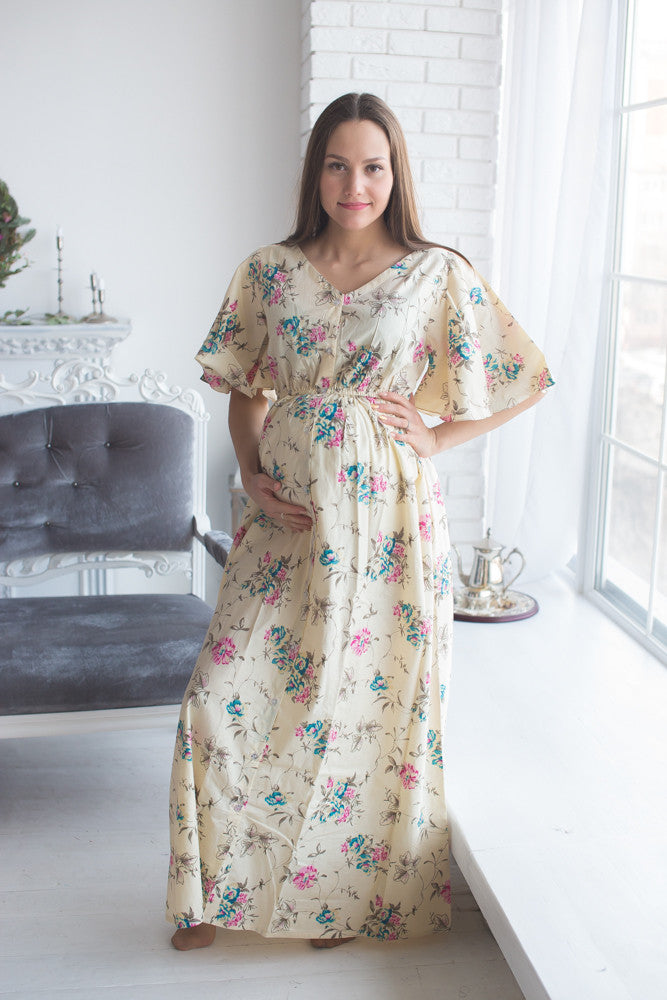 Mommies in Cream Maternity Caftans