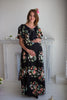 Mommies in Black Floral Maxi Dresses 