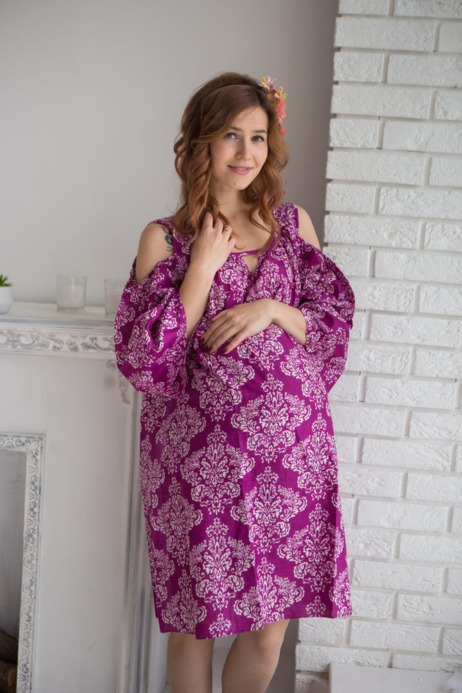 Mommies in Damask Shift Dresses