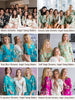 Shades of Green Wedding Color Palette - Soft Mint, Grayed Jade and Dark Green Set of Bridesmaids Robes