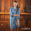 Blue Damask Robes for bridesmaids | Getting Ready Bridal Robes