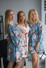 Dusty blue bridesmaids wedding robes in rumor among fairies 