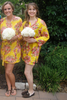 Yellow Floral Posy Robes for bridesmaids | Getting Ready Bridal Robes