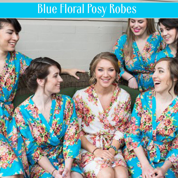 Blue Floral Posy Robes
