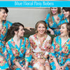 Set of 6 Bridesmaids Roes in Mint Floral Posy- Floral wedding Robes 
