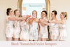 Dusty Rose Mismatched Styles Bridesmaids Rompers in Dreamy Angel Song Pattern