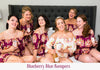 Maroon Off the shoulder Style Bridesmaids Rompers in Floral Posy Pattern