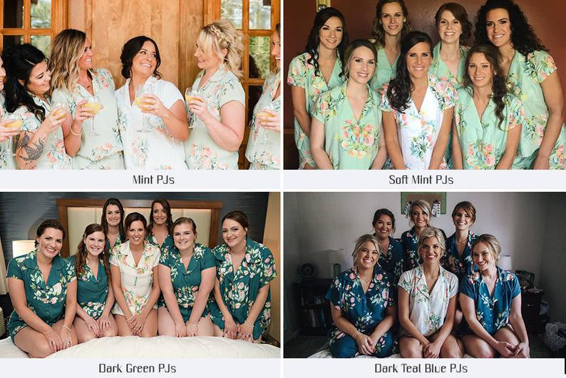 Dusty Blue in Dreamy Angel Song Bridesmaids PJ Sets