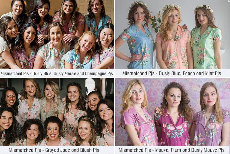 Dusty Blue in Dreamy Angel Song Bridesmaids PJ Sets