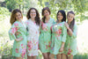 Mint Cabbage Roses Robes for bridesmaids
