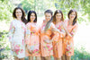 Peach Cabbage Roses Robes for bridesmaids