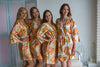 Champagne Floral Posy Silk Bridesmaids robes