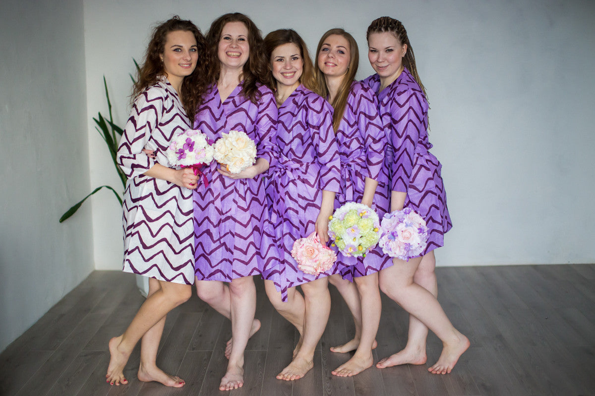 Lilac Chevron Robes for bridesmaids | Getting Ready Bridal Robes