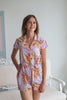 Collared Style Bridesmaids Romper in floral posy pattern