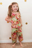 Set of 2 Baby Mommy Matching Pj Sets - Mint Rosy Red Posy Pattern