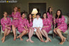 Magenta Damask Robes for bridesmaids | Getting Ready Bridal Robes