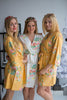 Dreamy Angel Song Pattern-Premium Mustard Gold Bridesmaids Robes