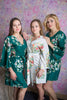 Dreamy Angel Song Pattern- Premium Dark Green Bridesmaids Robes 