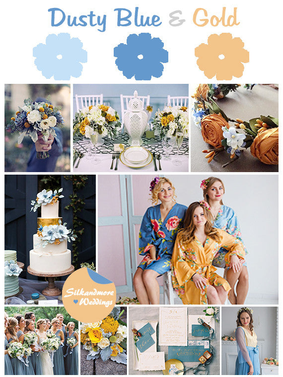 Dusty Blue and Gold Wedding Color Scheme