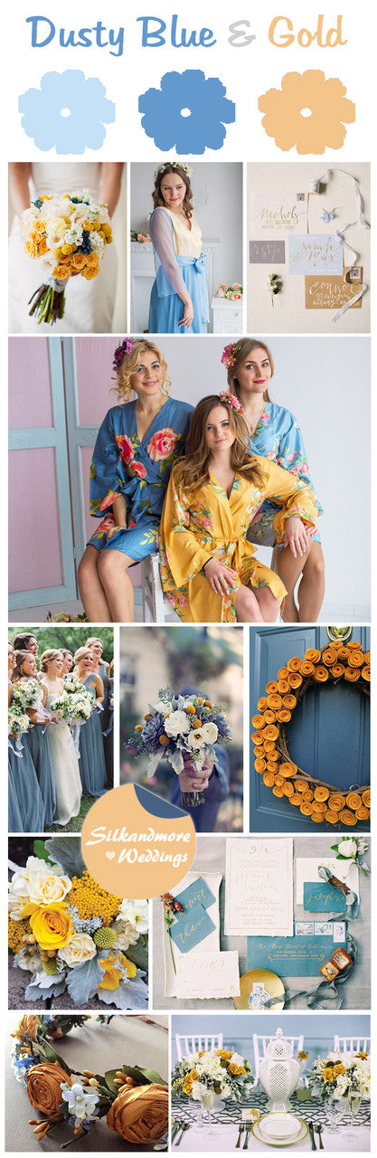 Dusty Blue and Gold Wedding Color Theme