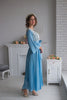 Dusty Blue Bridal Robe from my Paris Inspirations Collection - Lacey Silk in Dusty Blue