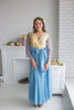 Dusty Blue Gold Tulle Bridal Robe from my Paris Inspirations Collection - Shimmering Grace in Dusty Blue