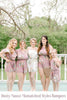 Dusty Rose Mismatched Styles Bridesmaids Rompers in Dreamy Angel Song Pattern