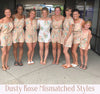 Silver Mismatched Styles Bridesmaids Rompers in Dreamy Angel Song Pattern
