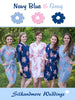Navy Blue, Gray and Pink Wedding Color Robes
