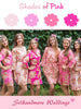 Shades of Pink wedding color robes