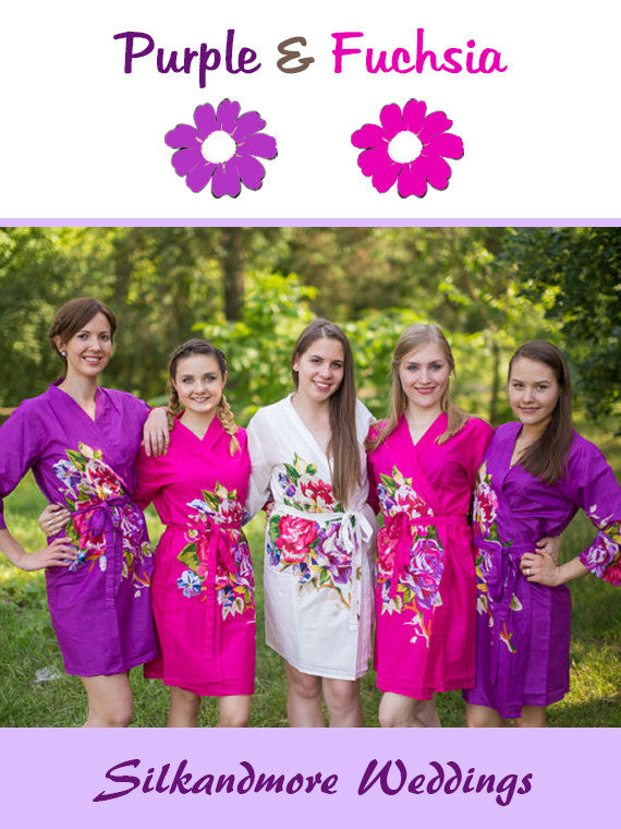 Purple and Fuchsia Pink Wedding Color Robes
