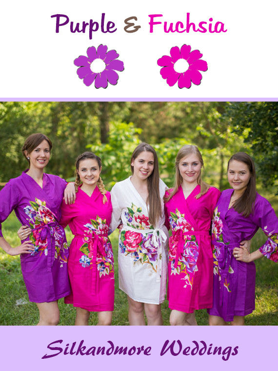 Purple and Fuchsia Pink Wedding Color Robes Purple and Fuchsia Pink Wedding Color Robes