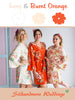 Ivory and Burnt Orange Wedding Color Robes- Premium Rayon Collection
