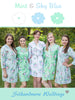 Mint and Sky Blue Wedding Colors Bridesmaids Robes