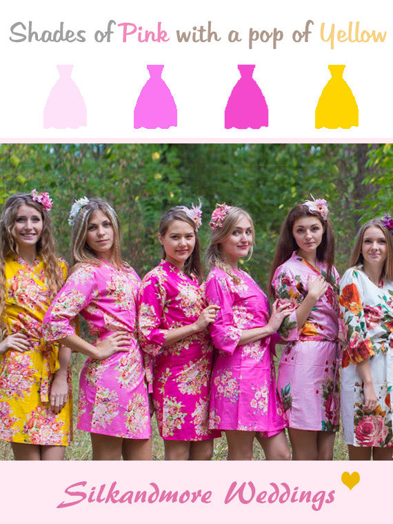 Pink, Fuchsia and Yellow Wedding Color Robes