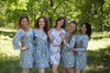 Gray Pink Peonies Robes for bridesmaids