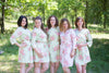 Mint Faded Floral Robes for bridesmaids