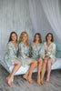 Dreamy Angel Song Pattern - Premium Gray Bridesmaids Robes 