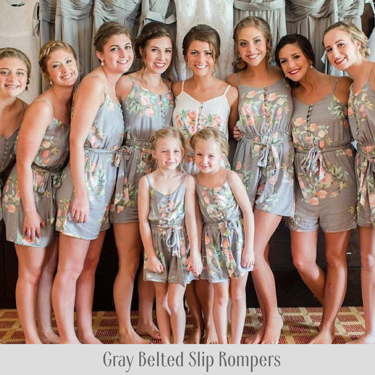 Champagne Kimono Style Dreamy Angel Song Bridesmaids Rompers Set