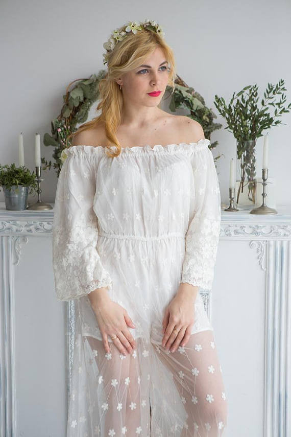 Illusion Bridal Jumpsuit from my Paris Inspirations Collection - Off the shoulder Style
