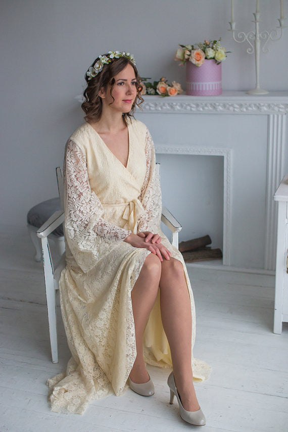 Ivory Bridal Robe from my Paris Inspirations Collection - Flowing Beauty in Ivory