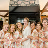  Lace Trimmed Bridal Robe and White Floral Bridesmaids robes