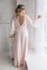 Lace Trimmed Blush Bridal Robe from my Paris Inspirations Collection - V-Back in Blush