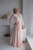 Lace Trimmed Blush Bridal Robe from my Paris Inspirations Collection - V-Back in Blush