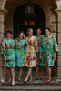 Aqua Large Floral Blossom Robes for bridesmaids | Getting Ready Bridal Robes